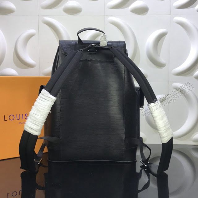 LV包包 M41379藍白條 Christopher雙肩包 lv男士後背包 LV棋盤格男背包  ydh3569